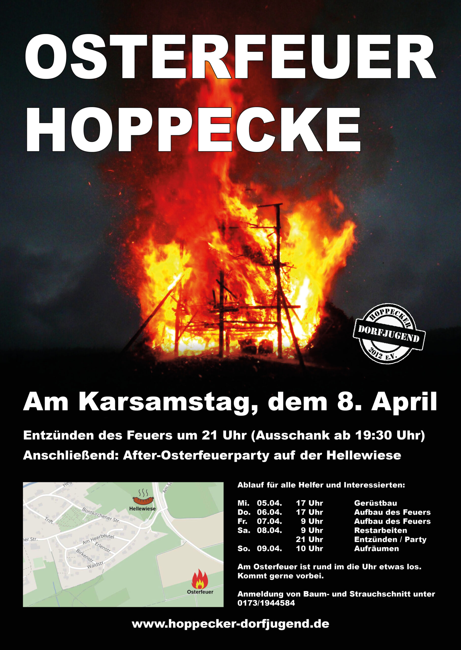 Osterfeuer 2023 Hoppecker Dorfjugend